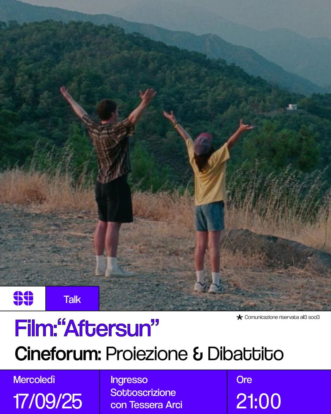 Talk: Aftersun- Cineforum proiezione + dibattito