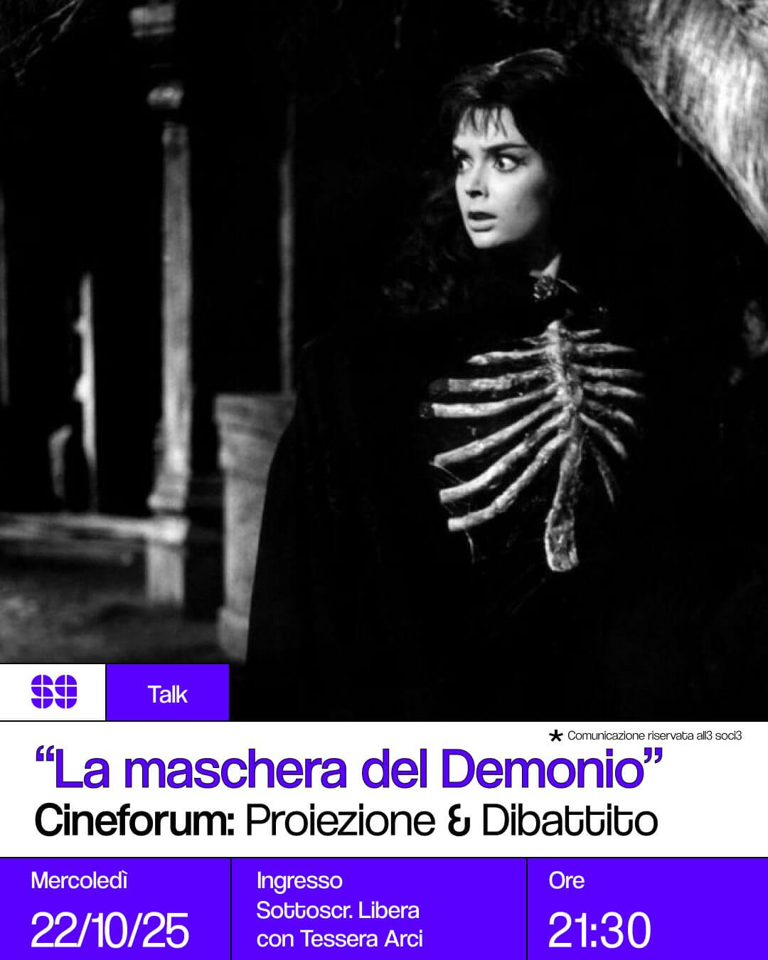 Talk: La maschera del demonio – Cineforum proiezione + dibattito