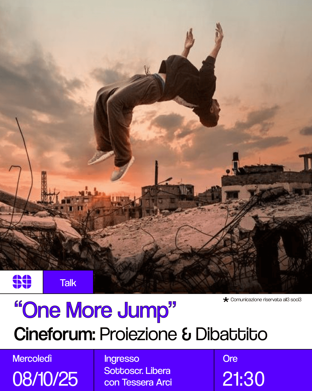 Talk: One More Jump – Cineforum proiezione + dibattito