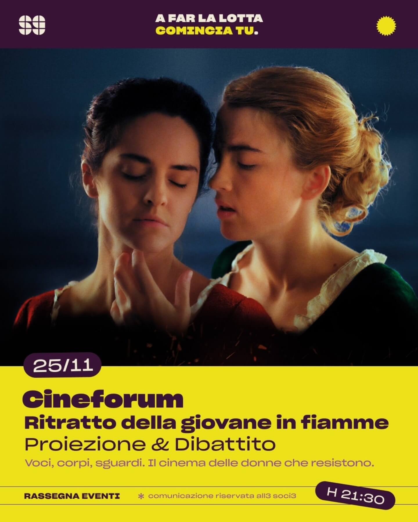 Talk: Ritratto della giovane in fiamme – Proiezione e dibattito – A far la lotta comincia tu