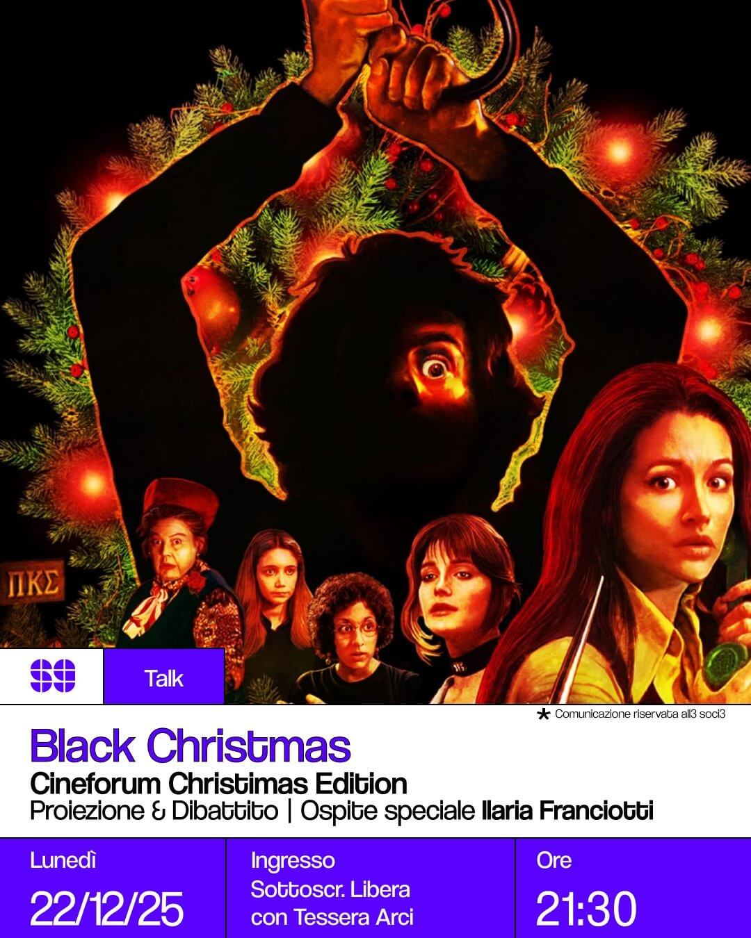 Talk: Black Christmas – Cineforum: proiezione & dibattito