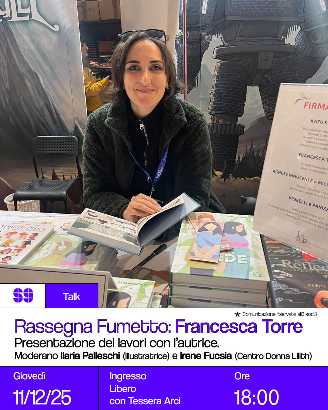 Talk: Rassegna Fumetto “Francesca Torre” – Presentazione dei lavori con l’autrice