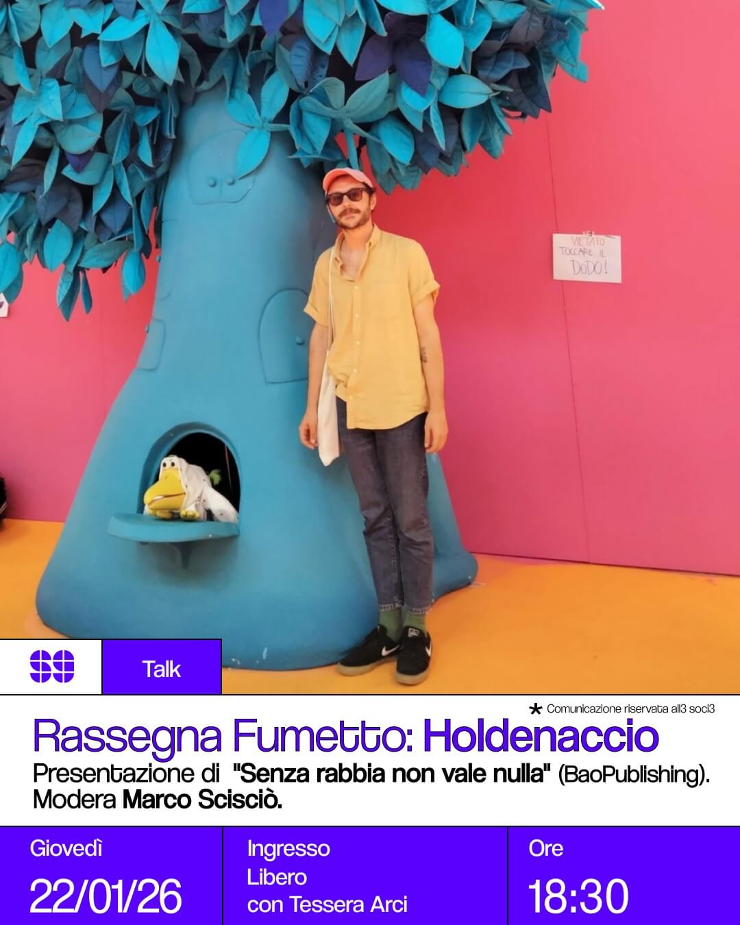 Talk Rassegna fumetto Holdenaccio Presentazione di senza rabbia non vale nulla