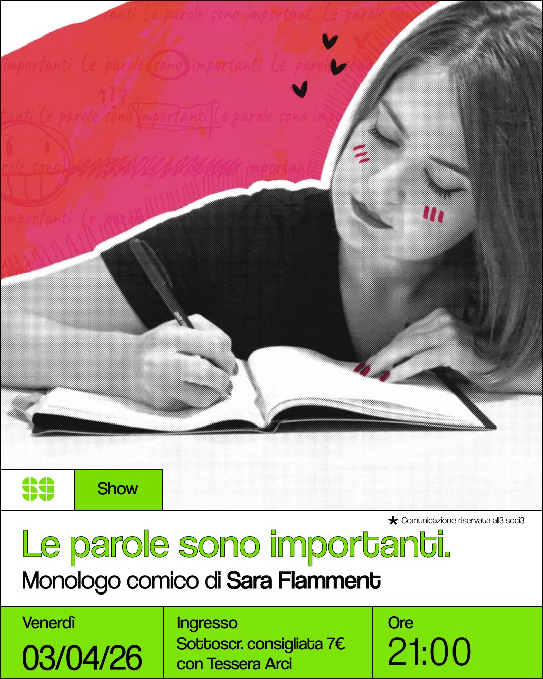 Show Le parole sono importanti Monologo comico di Sara Flamment 03 aprile 2026