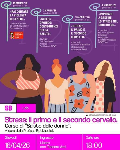 Lab Stress, il primo ed il secondo cervello Corso di Salute delle Donne 02 aprile 2026