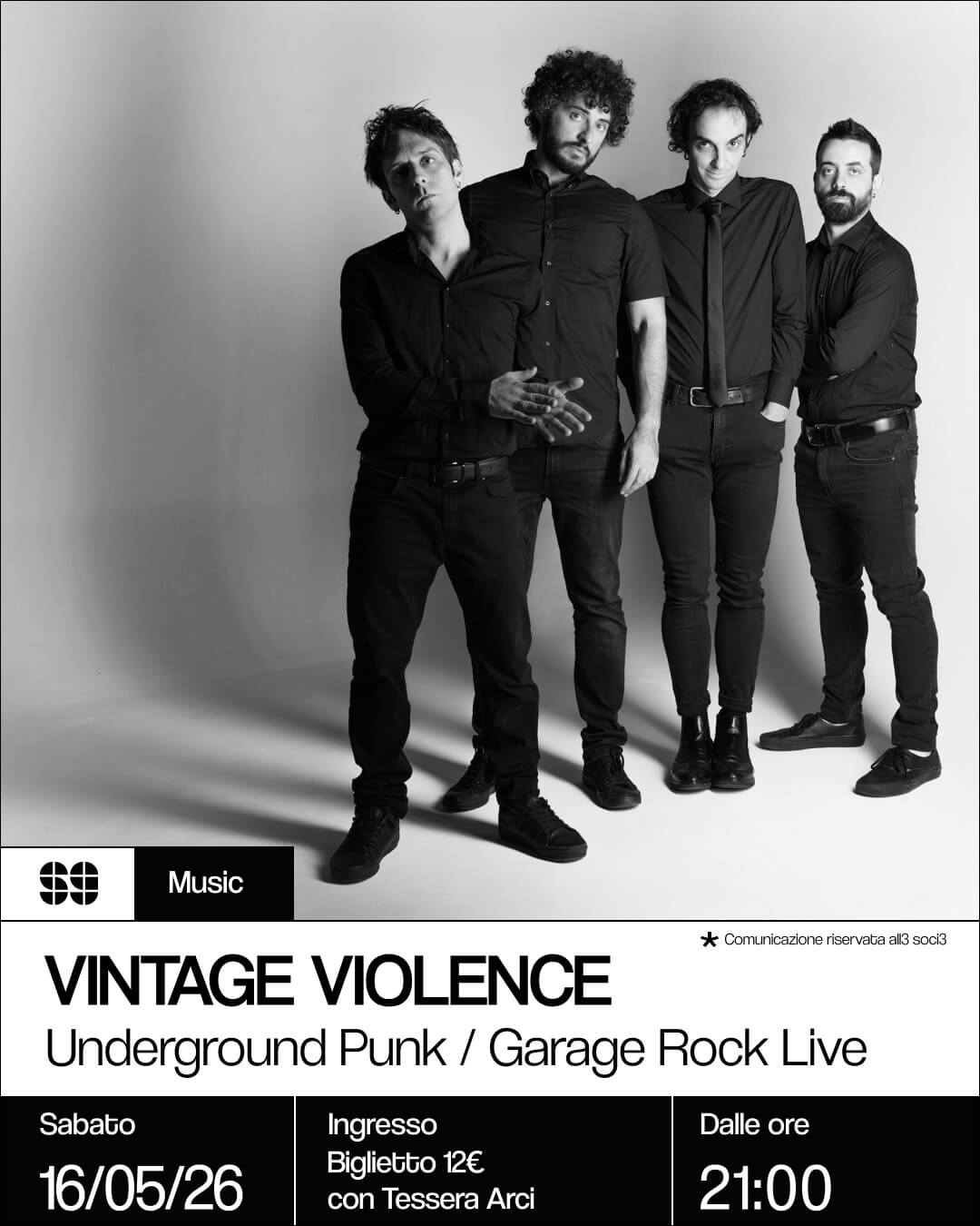 Music Vintage Violence Undrground punk Garage Rock Live 16 maggio 2026