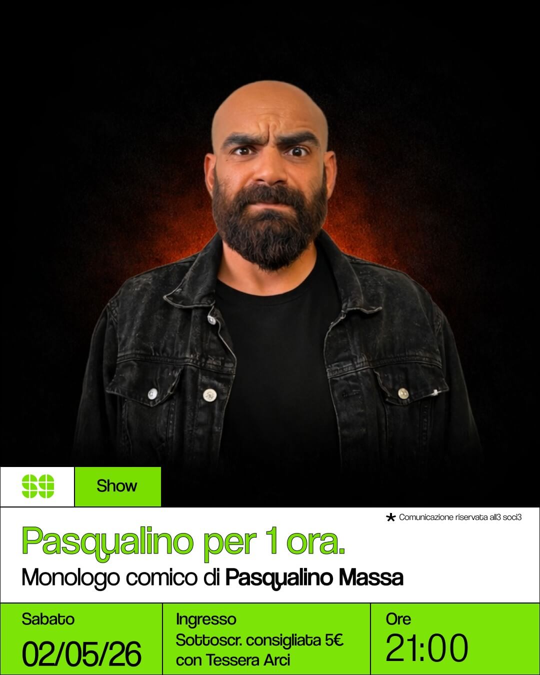 Show Pasqualino per 1 ora Monologo comico di Pasqualino Massa