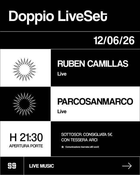 Music Ruben Camillas + parcosanmarco 12 giugno 2026