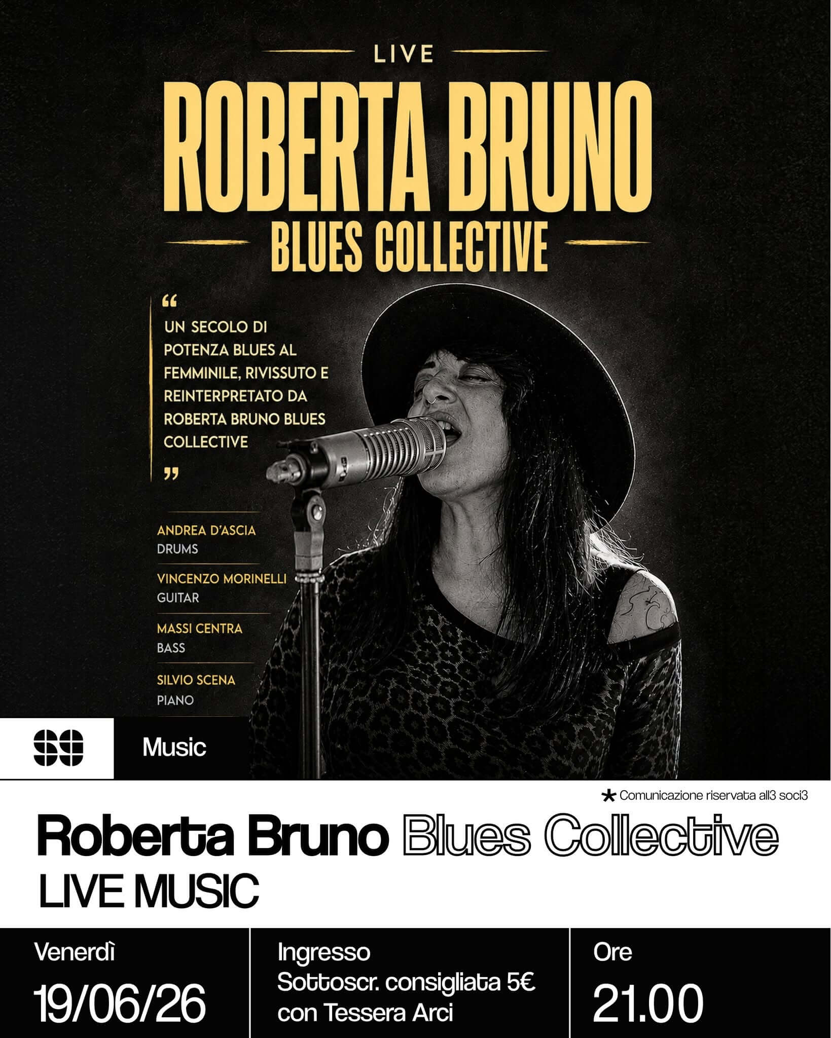 Music Roberta Bruno blues collective live music 19 giugno 2026