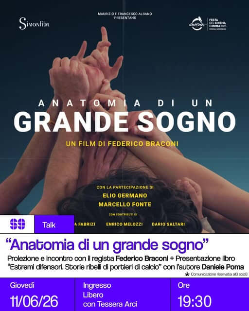Talk Anatomia di un grande sogno Cineforum Calciografie resistenti 11 giugno 2026