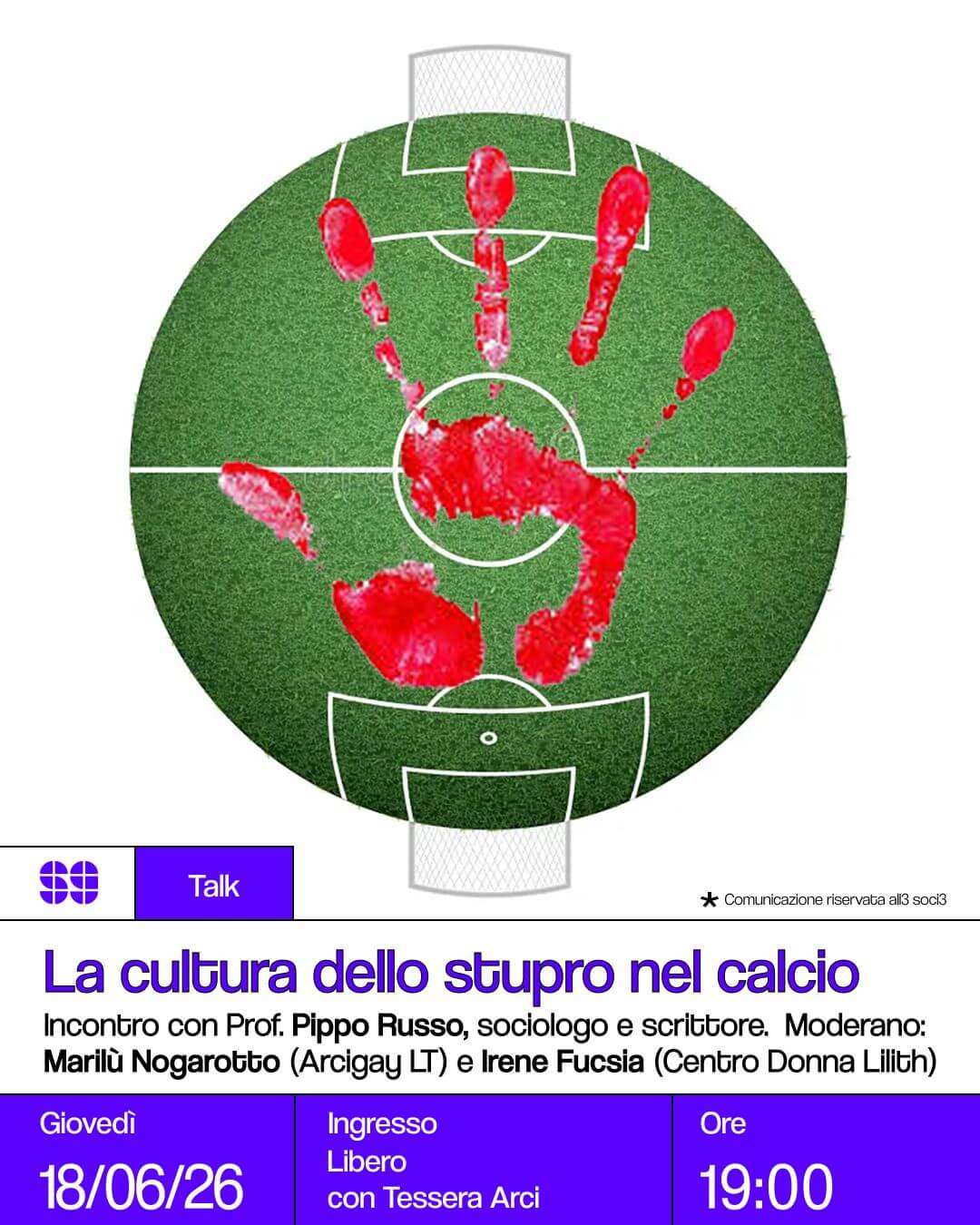 Talk La cultura dello stupro nel calcio 18 giugno 2026