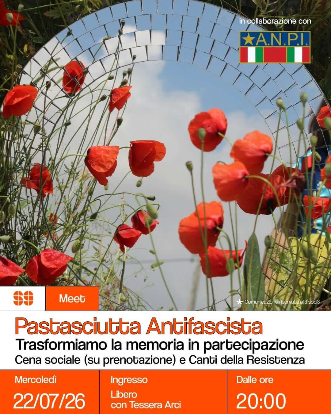 Meet Pastasciutta Antifascista Trasformiamo la memoria in partecipazione 22 luglio 2026