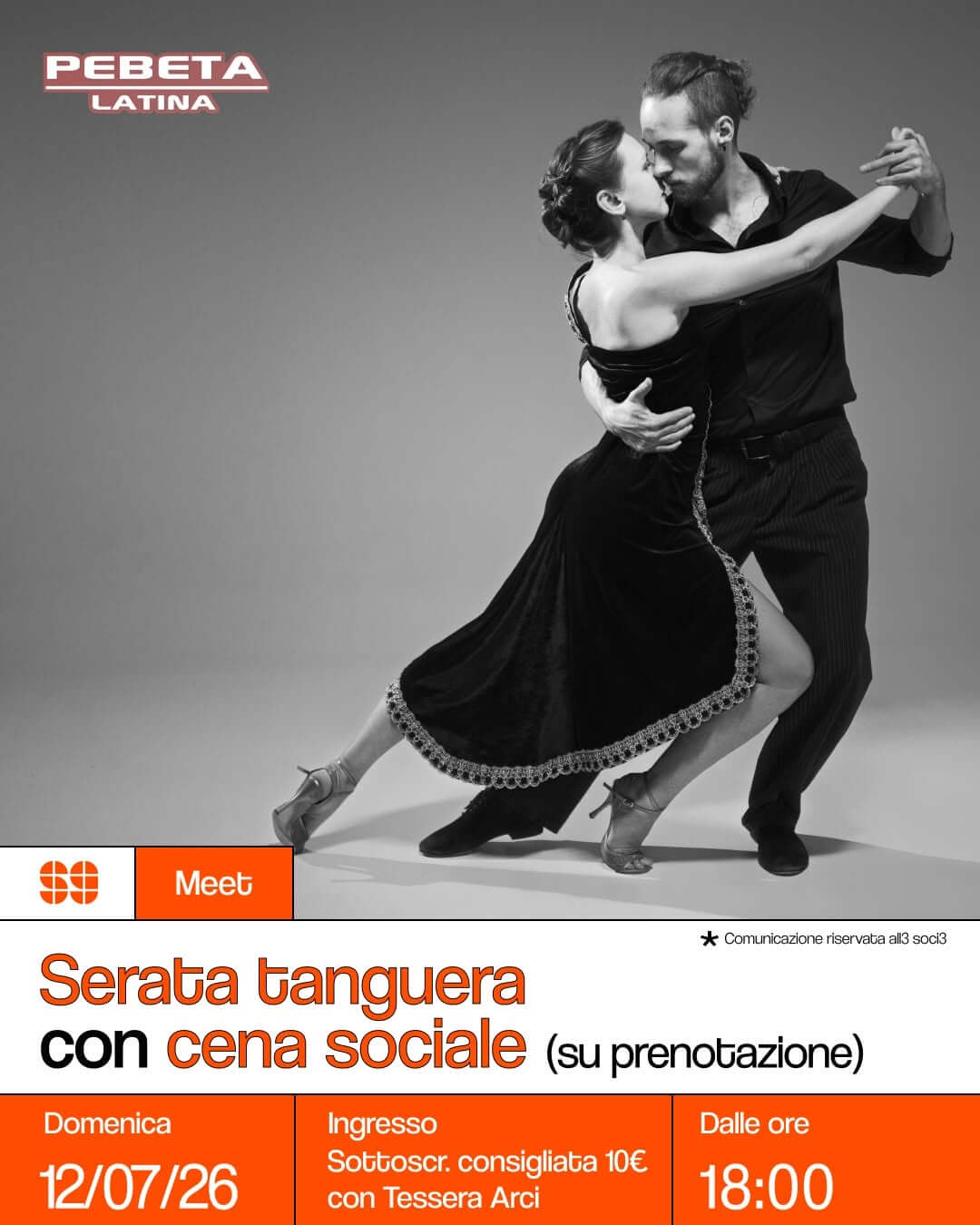 Meet Serata tanguera con cena sociale 12 luglio 2026