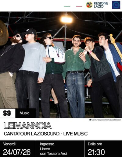 Music Cantatour Laziosound Live music Leimannoia 24 luglio 2026