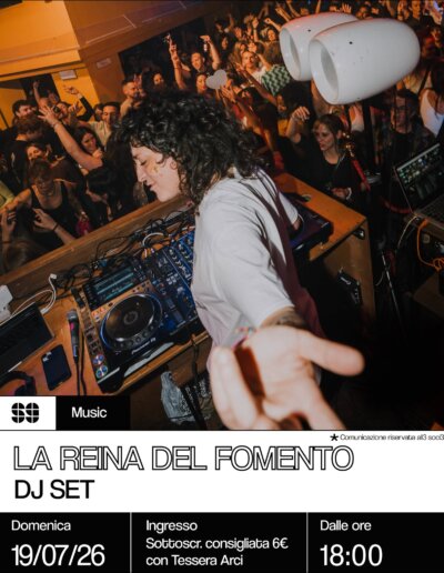 Music Sangria Party DJ Set La reina del fomento 19 luglio 2026