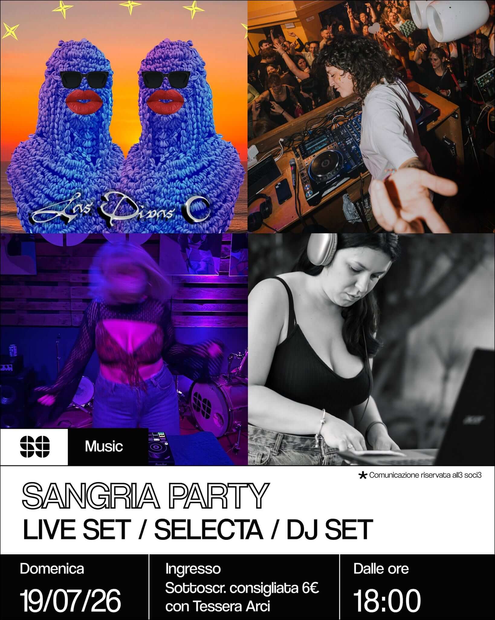 Music Sangria Party Live set, selecta, dj set 19 luglio 2026