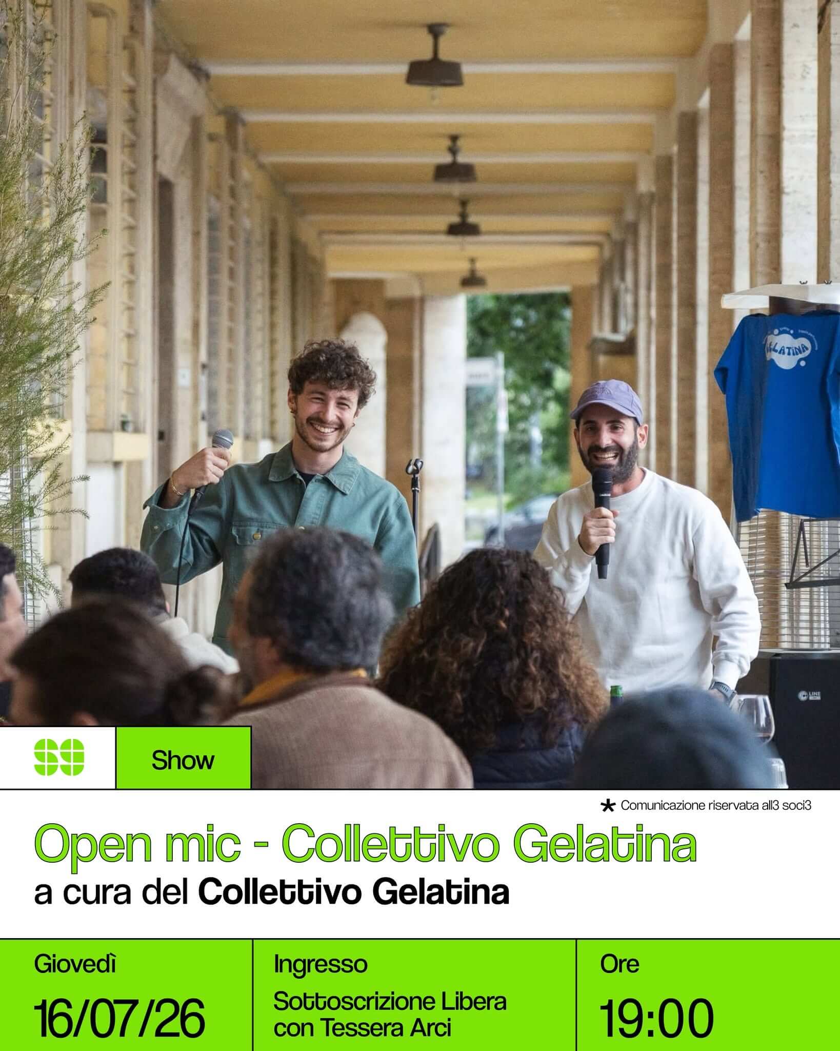 Show Open Mic Collettivo Gelatina 16 luglio 2026