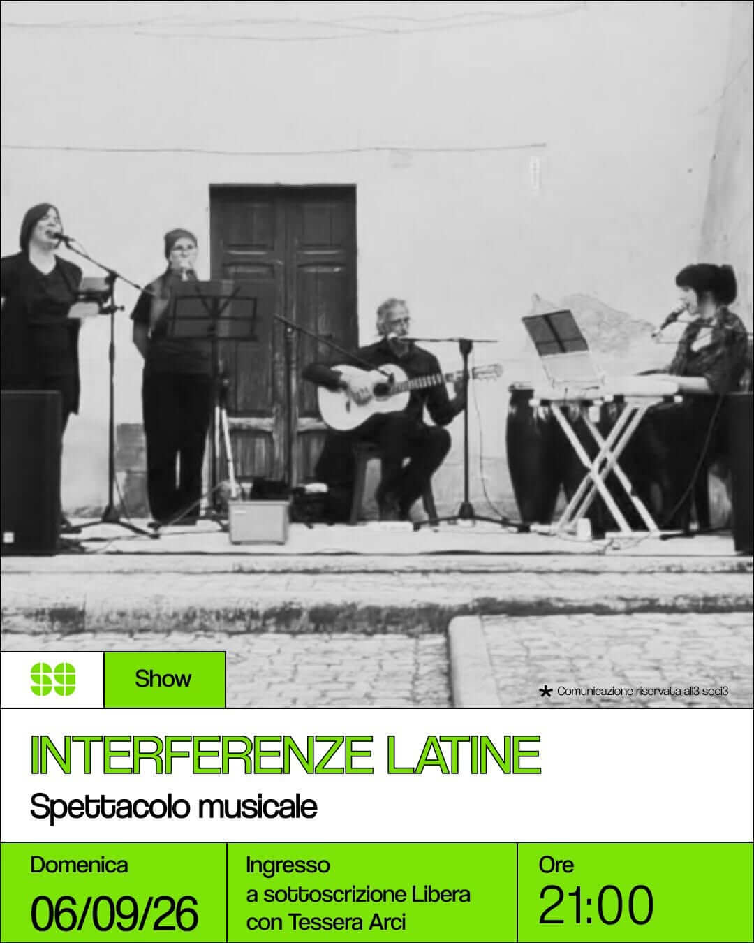 Show Interferenze Latine spettacolo musicale 06 settembre 2026