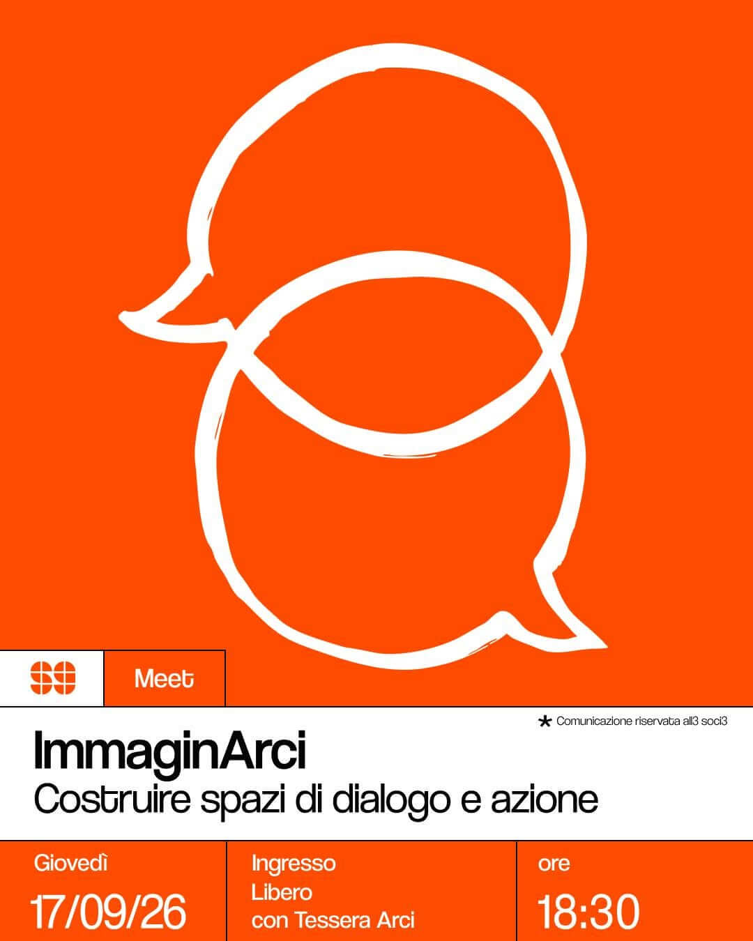 Meet ImmaginArci Costruire spazi di dialogo ed azione 17 settembre 2026
