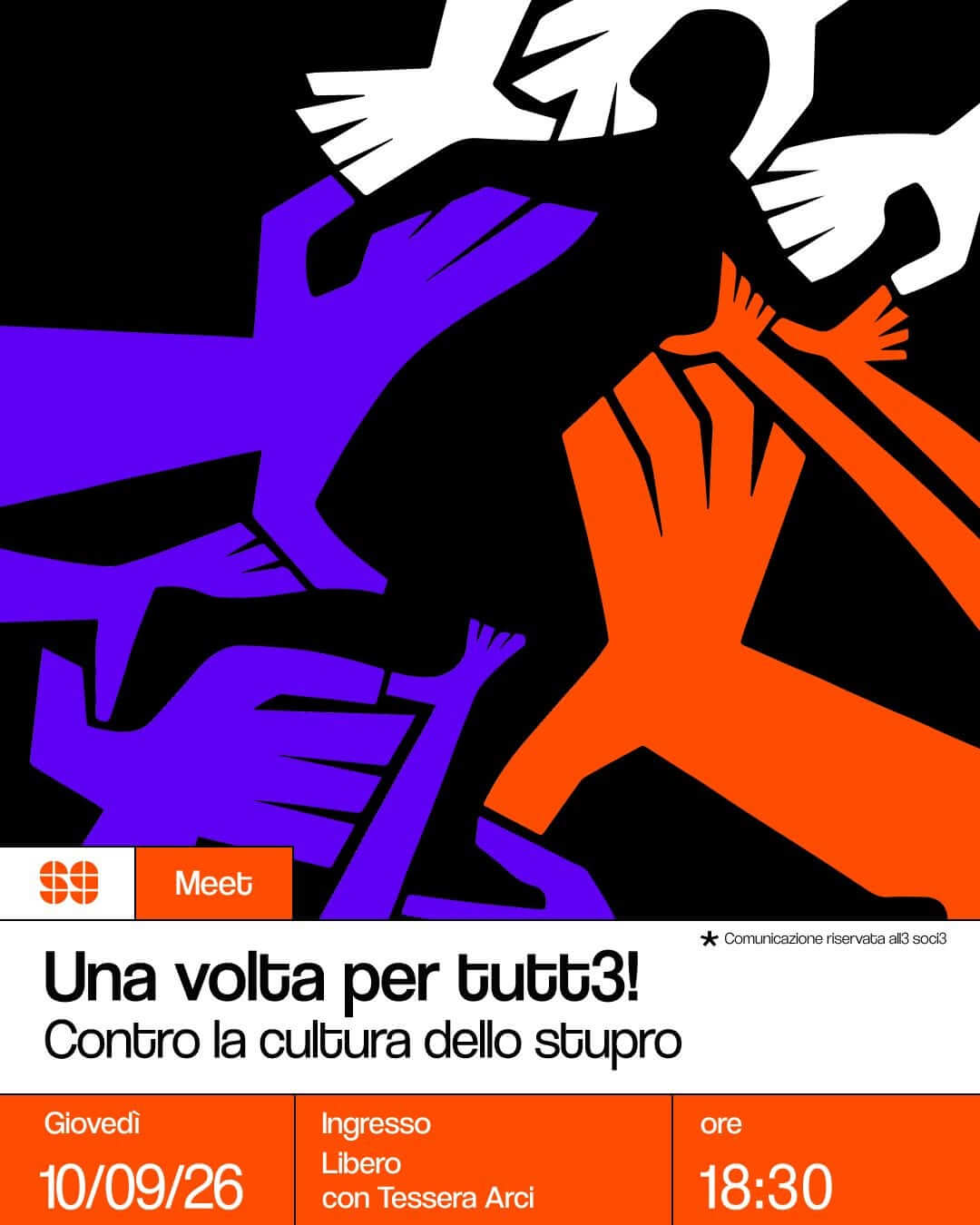 Meet Una volta per tutt3 Contro la cultura dello stupro 10 settembre 2026