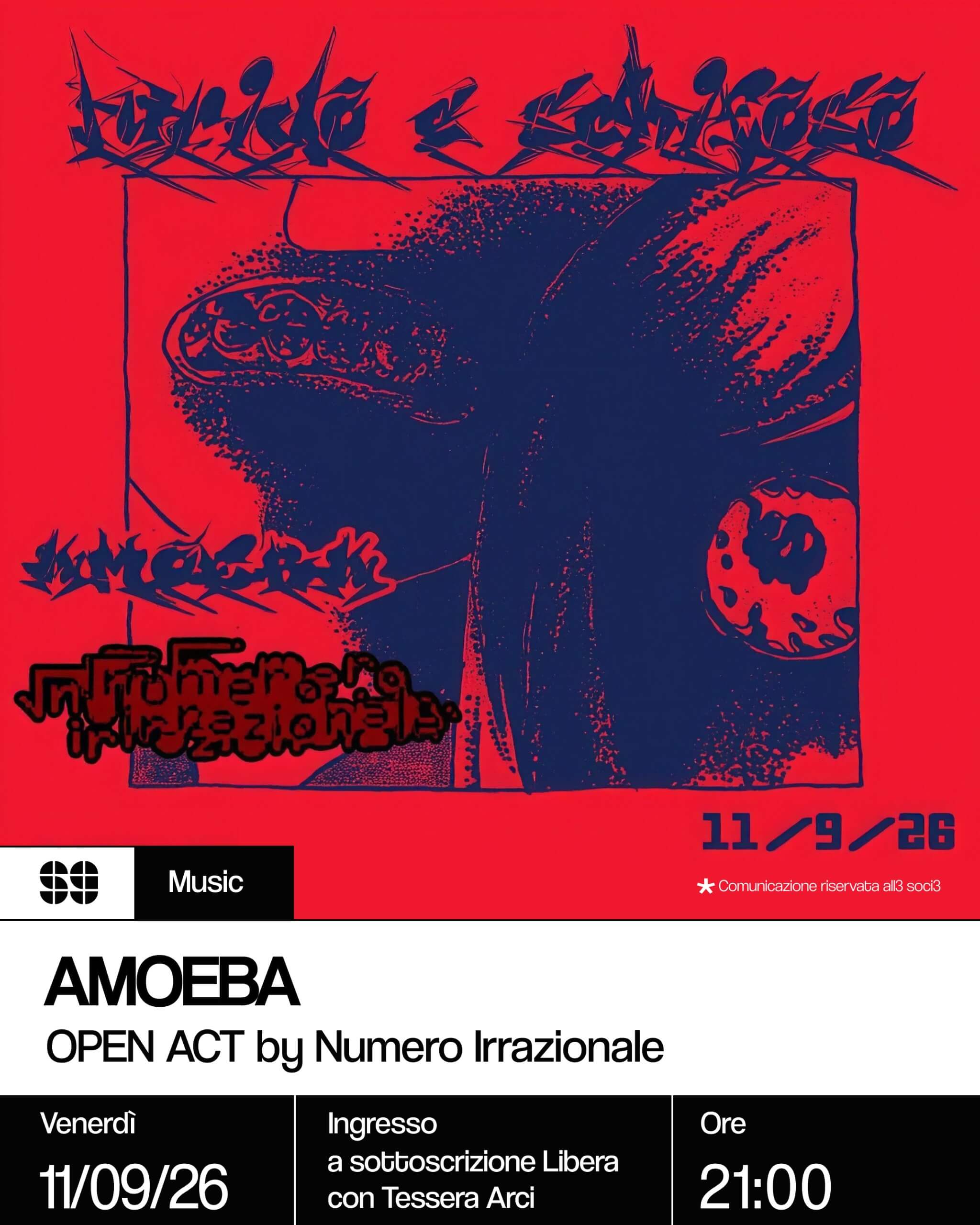 Music Amoeba + Numero Irrazionale 11 settembre 2026