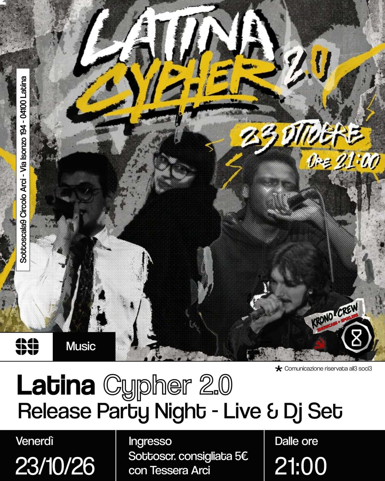 Music Latina Cypher 2.0 Release Party Night Live & DJ Set 23 ottobre 2026