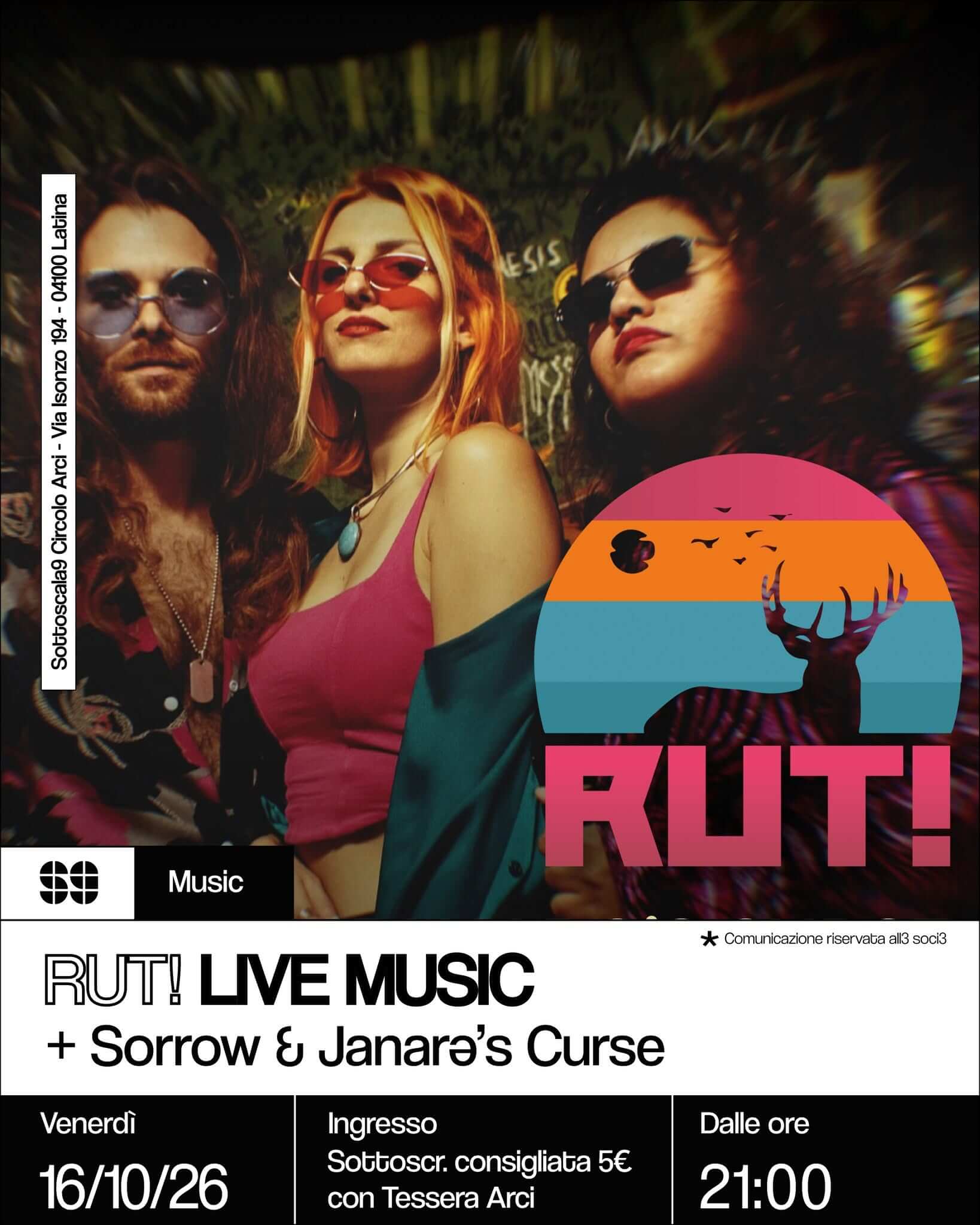 Music Rut! + Sorrow + Janarə's Curse Live Music 16 ottobre 2026